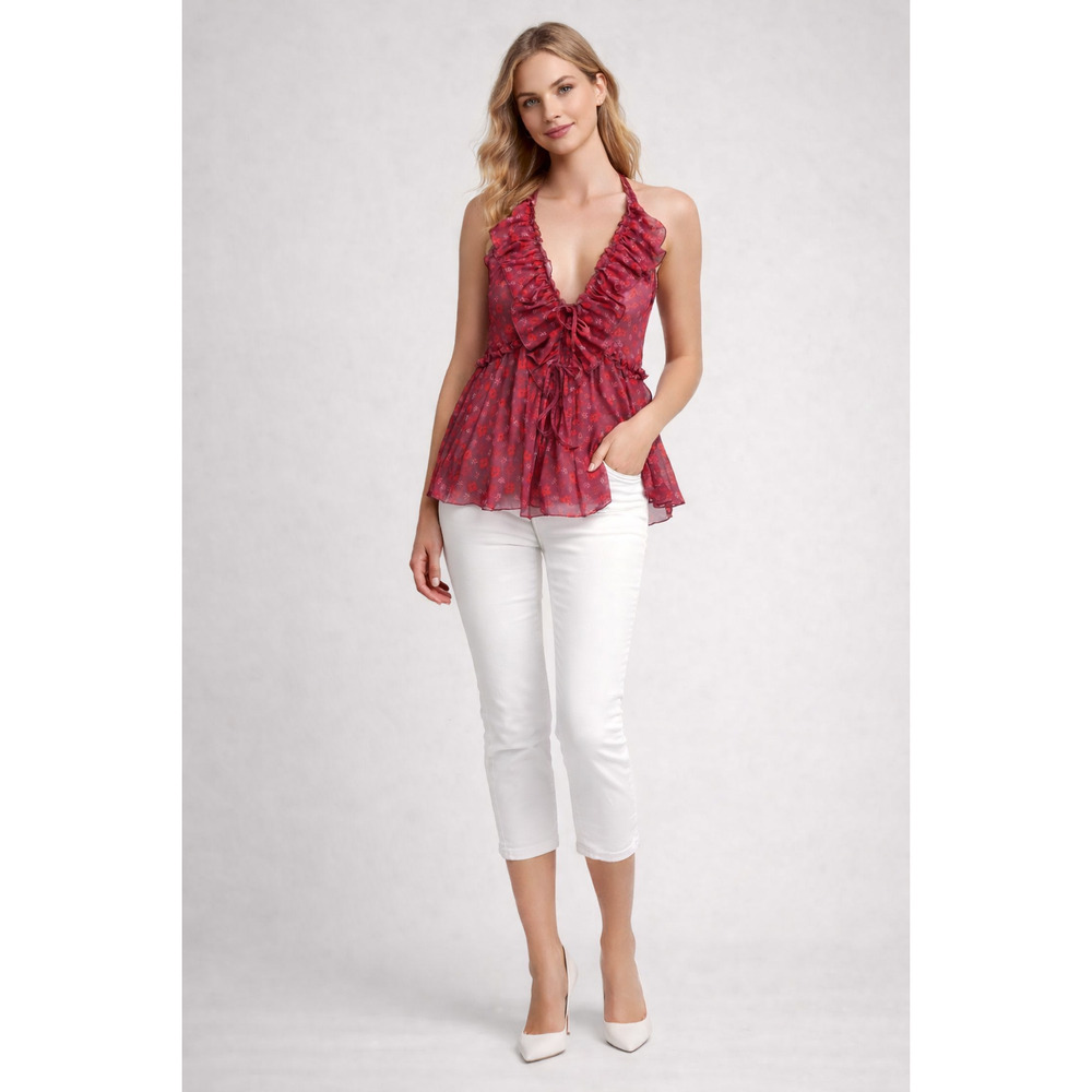 Free People Floral Halter Top - Sz S